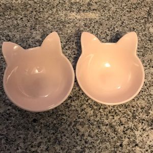 Cat water and food bowls
